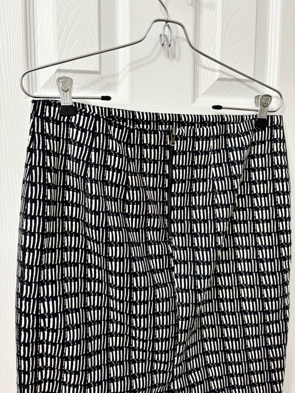 Adrianna Papell Black and White Grid-Print Career Pencil Skirt Women’s Size 4 - Picture 5 of 11
